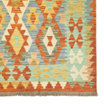196cm x 153cm Hand Woven Afghan Kilim Rug - Image 4