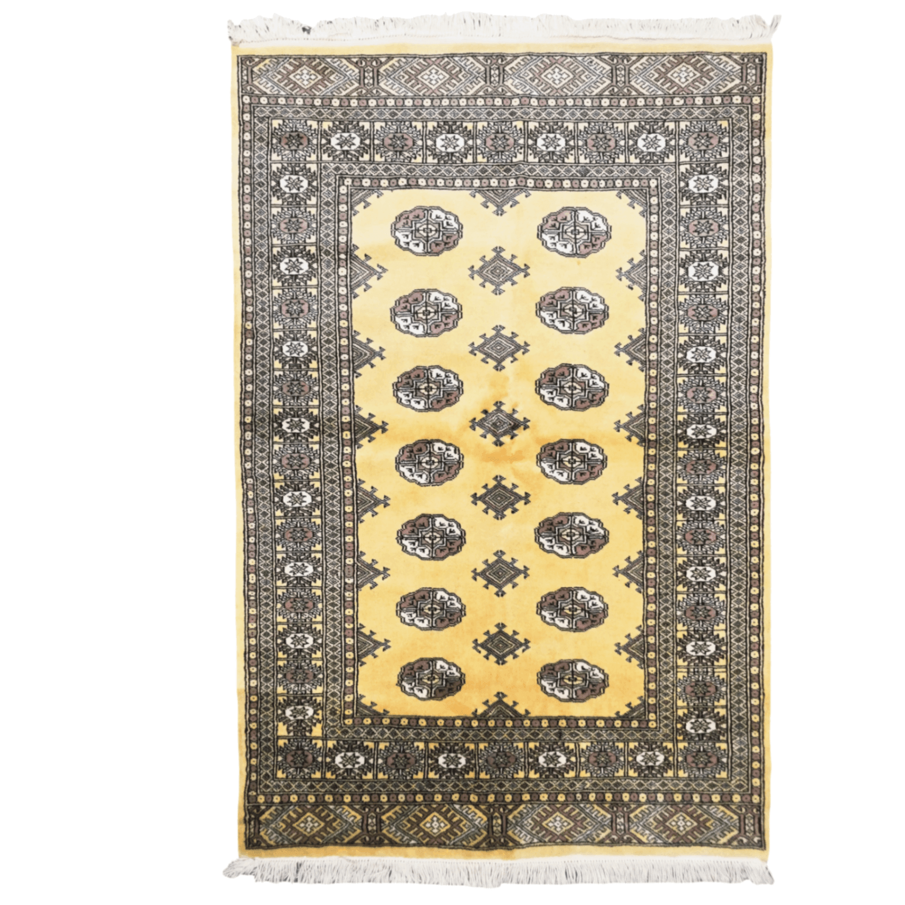 32-125cmx84cm-afghan-bokhara-image-1 125cm x 84cm Hand Knotted Beige Karachi Bokhara – Wool Rug - Image 1
