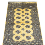 125cm x 84cm Hand Knotted Beige Karachi Bokhara – Wool Rug - Image 3