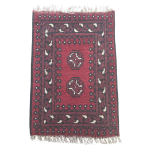 66cm x 45cm Hand-Woven Red Afghan Akche