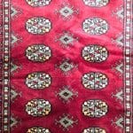 151cm x 97cm Hand Knotted Red Karachi Bokhara – Wool Rug - Image 4