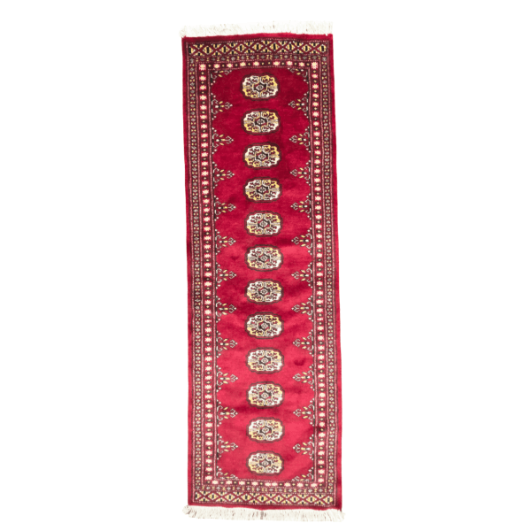 200cm x 66cm Hand Knotted Red Karachi Bokhara – Runner Rug