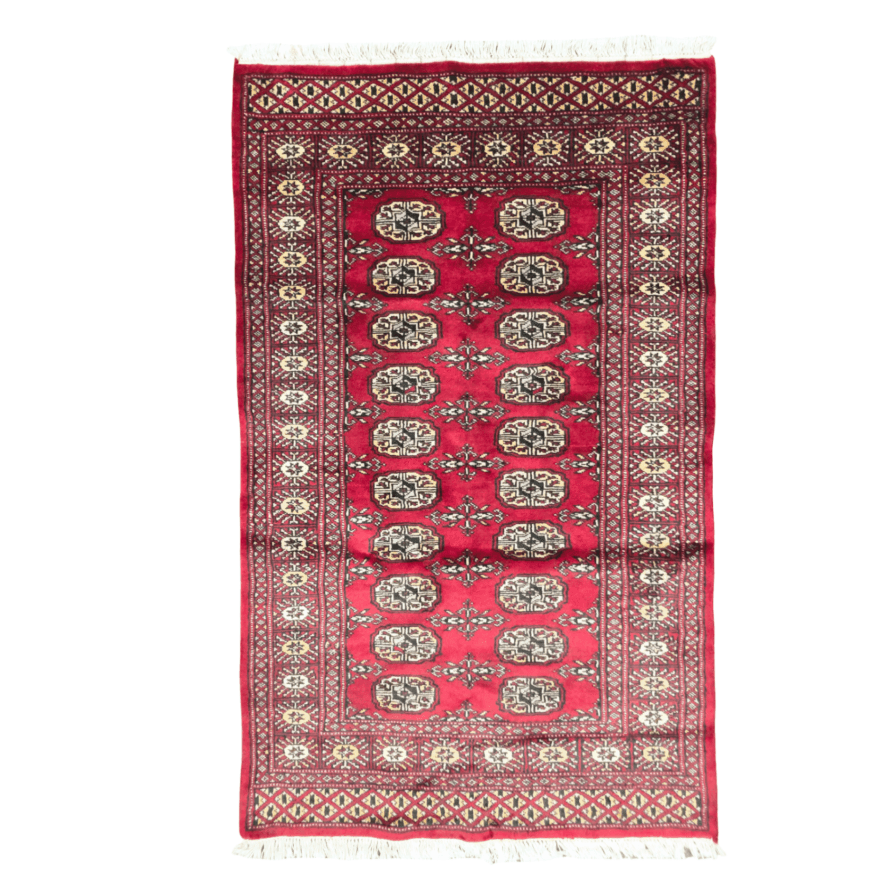 38-149cmx92cm-red-afghan-bokhara-image-1 149cm x 92cm Hand Knotted Red Karachi Bokhara – Wool Rug - Image 1