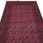 240cm x 156cm Hand-Knotted Red Bokhara Afghan Akche - Image 2