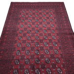240cm x 156cm Hand-Knotted Red Bokhara Afghan Akche - Image 3