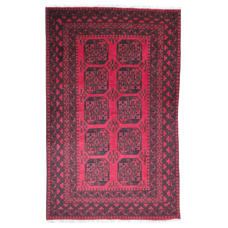 Red Afghan Elephant Feet Design