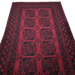 248cm x 155cm Hand Woven Red Afghan Elephant Feet Design Akche Rug - Image 3