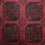 248cm x 155cm Hand Woven Red Afghan Elephant Feet Design Akche Rug - Image 4