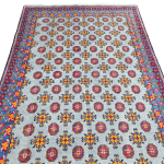 237 x 170cm Light Blue Hand Woven Color Afghan Akche - Image 2
