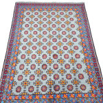 237 x 170cm Light Blue Hand Woven Color Afghan Akche - Image 3
