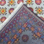 237 x 170cm Light Blue Hand Woven Color Afghan Akche - Image 6