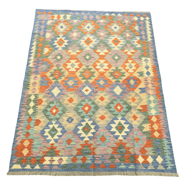 193cm x 150cm Hand Woven Afghan Kilim Rug