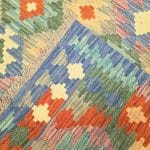 193cm x 150cm Hand Woven Afghan Kilim Rug - Image 5
