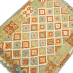 196cm x 152cm Hand Woven Afghan Kilim Rug - Image 2