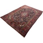 288 x 196cm Hand Knotted Floral Persian Kashan Navy Wool Rug - Image 3