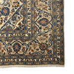 352 x 244cm Hand Knotted Vintage Floral Persian Kashan Cream Wool Rug - Image 7