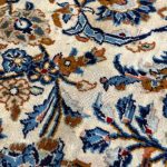 352 x 244cm Hand Knotted Vintage Floral Persian Kashan Cream Wool Rug - Image 5
