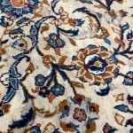 352 x 244cm Hand Knotted Vintage Floral Persian Kashan Cream Wool Rug - Image 6