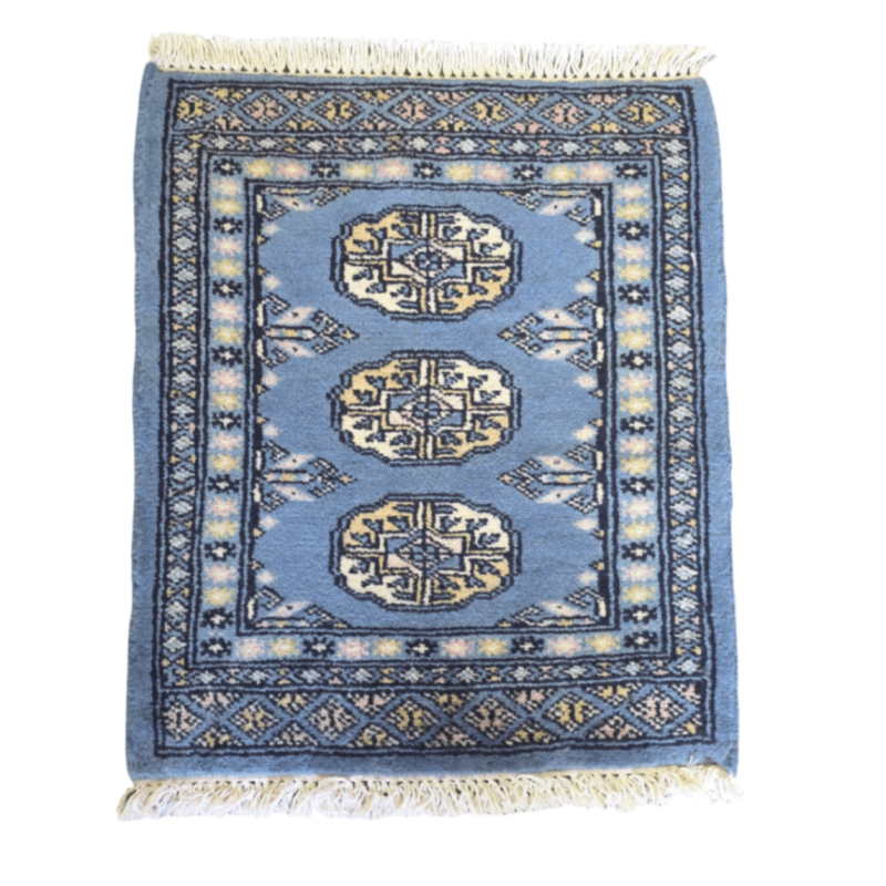 65cm x 45cm Hand Knotted Bokhara – Maya Blue Rug