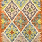 203cm x 129cm Hand Woven Afghan Kilim Rug - Image 3