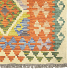 203cm x 129cm Hand Woven Afghan Kilim Rug - Image 4