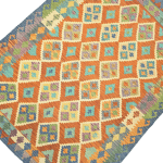209cm x 156cm Hand Woven Afghan Kilim Rug - Image 2