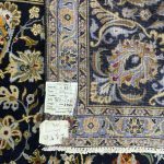 363 x 257cm Hand Knotted Bloomy Persian Kashan Navy Rug - Image 9