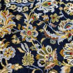 363 x 257cm Hand Knotted Bloomy Persian Kashan Navy Rug - Image 6