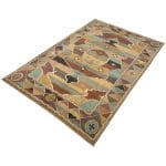 292 x 188cm Afghan Chobi Veg-Dye Rug – Multicolor Tribal Geometric Design - Image 7