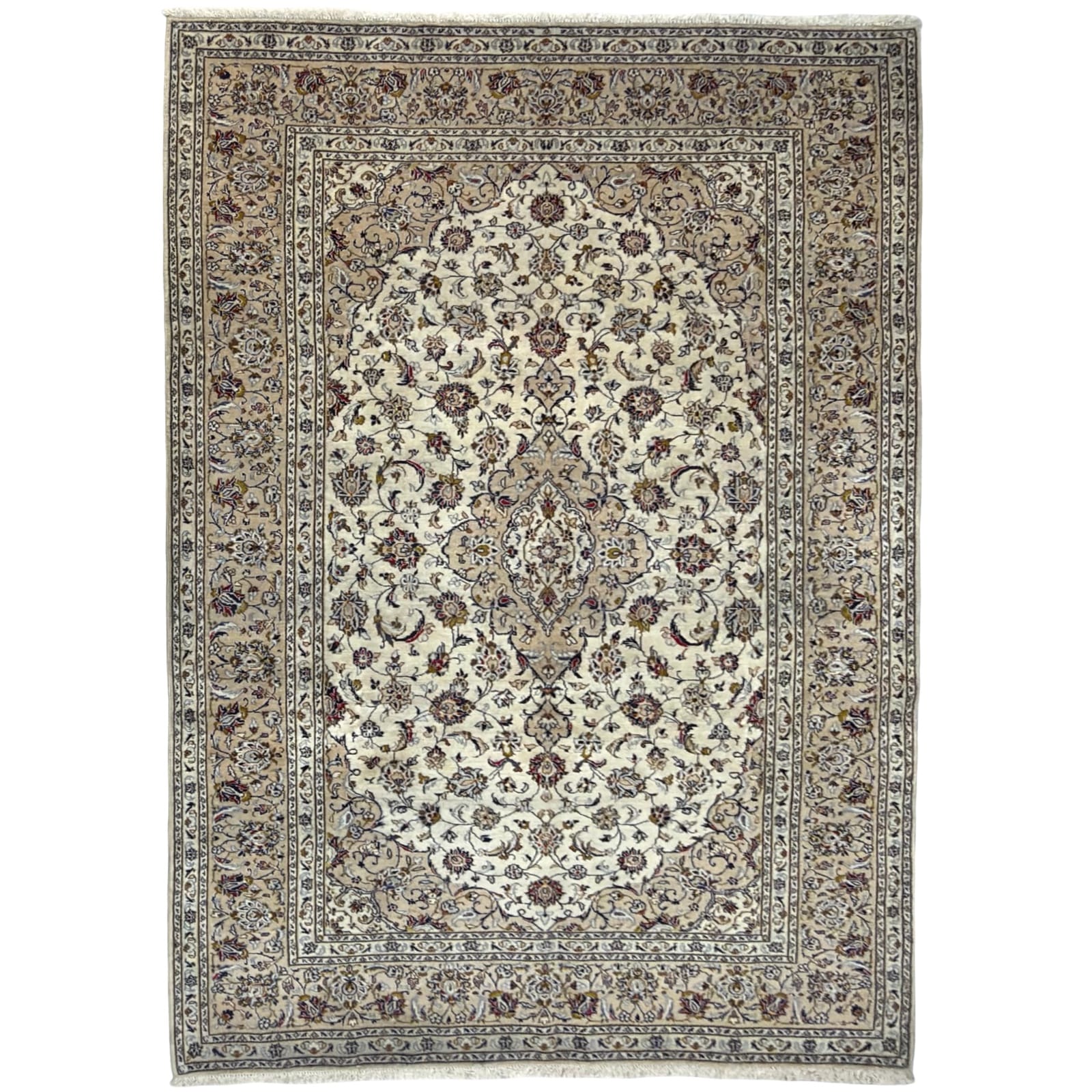 89277G_37 295 x 203cm Hand Knotted Persian Ivory Kashan Rug - Image 1