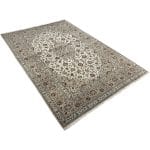 295 x 203cm Hand Knotted Persian Ivory Kashan Rug - Image 3