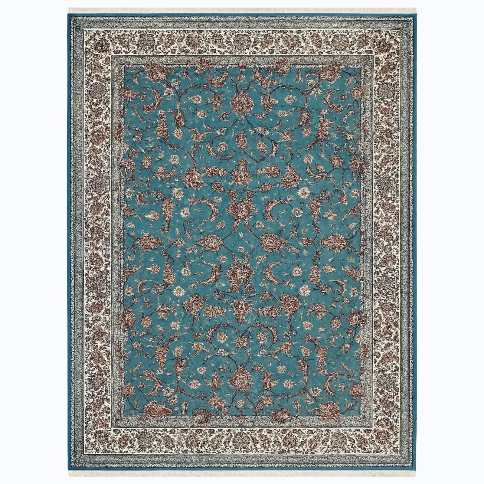 IMG_8933 400 x 300cm Royal Blue Persian Afshan Floral Machine-Made Rug - Image 1