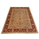 241 x 188cm Hand Knotted Afghan Chobi Ziegler Wool Rug - Image 2