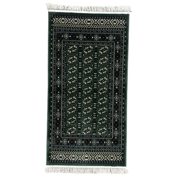 150 x 80cm Bokhara Design Green Machine Made Rug
