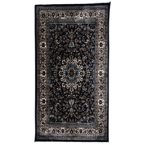 150 x 80cm Classic Navy Medallion Persian Style Machine Made Rug