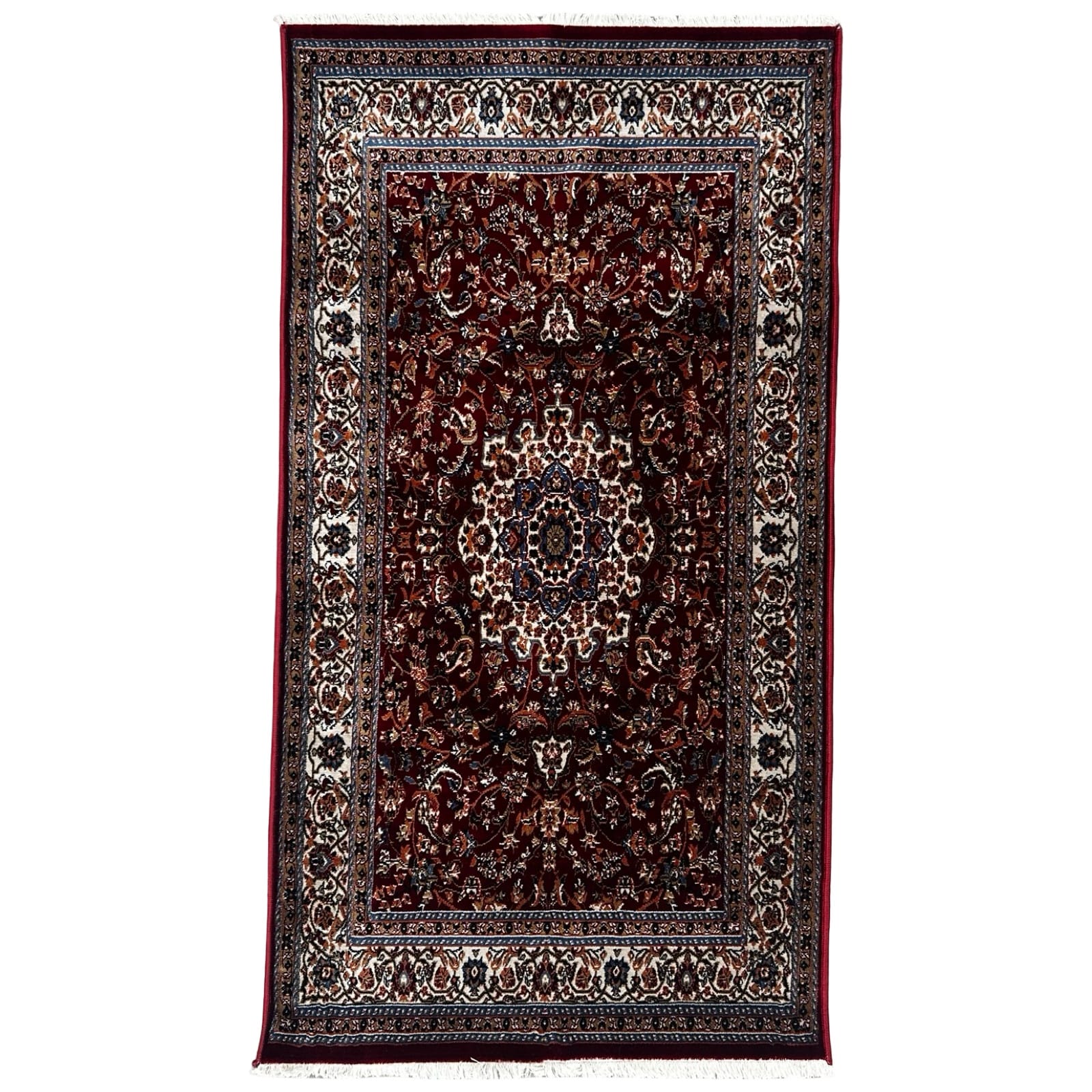 jdjdh_8 150 x 80cm Classic Red Medallion Persian Style Machine Made Rug - Image 1