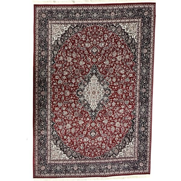 300 x 200cm Royal Persian Kashan Medallion Machine Made Red Rug
