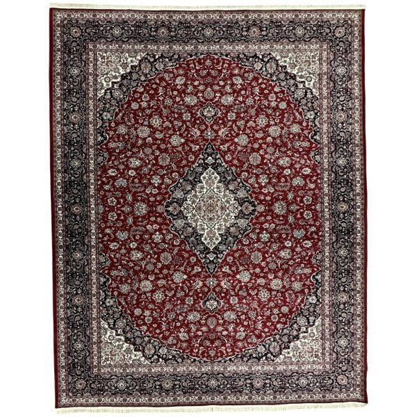 400 x 300cm Royal Persian Kashan Medallion Machine Made Red Rug