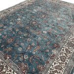 400 x 300cm Royal Blue Persian Afshan Floral Machine-Made Rug - Image 4