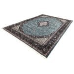 400 x 300cm Royal Persian Kashan Medallion Machine Made Blue Rug - Image 3