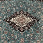 400 x 300cm Royal Persian Kashan Medallion Machine Made Blue Rug - Image 5