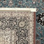 400 x 300cm Royal Persian Kashan Medallion Machine Made Blue Rug - Image 8