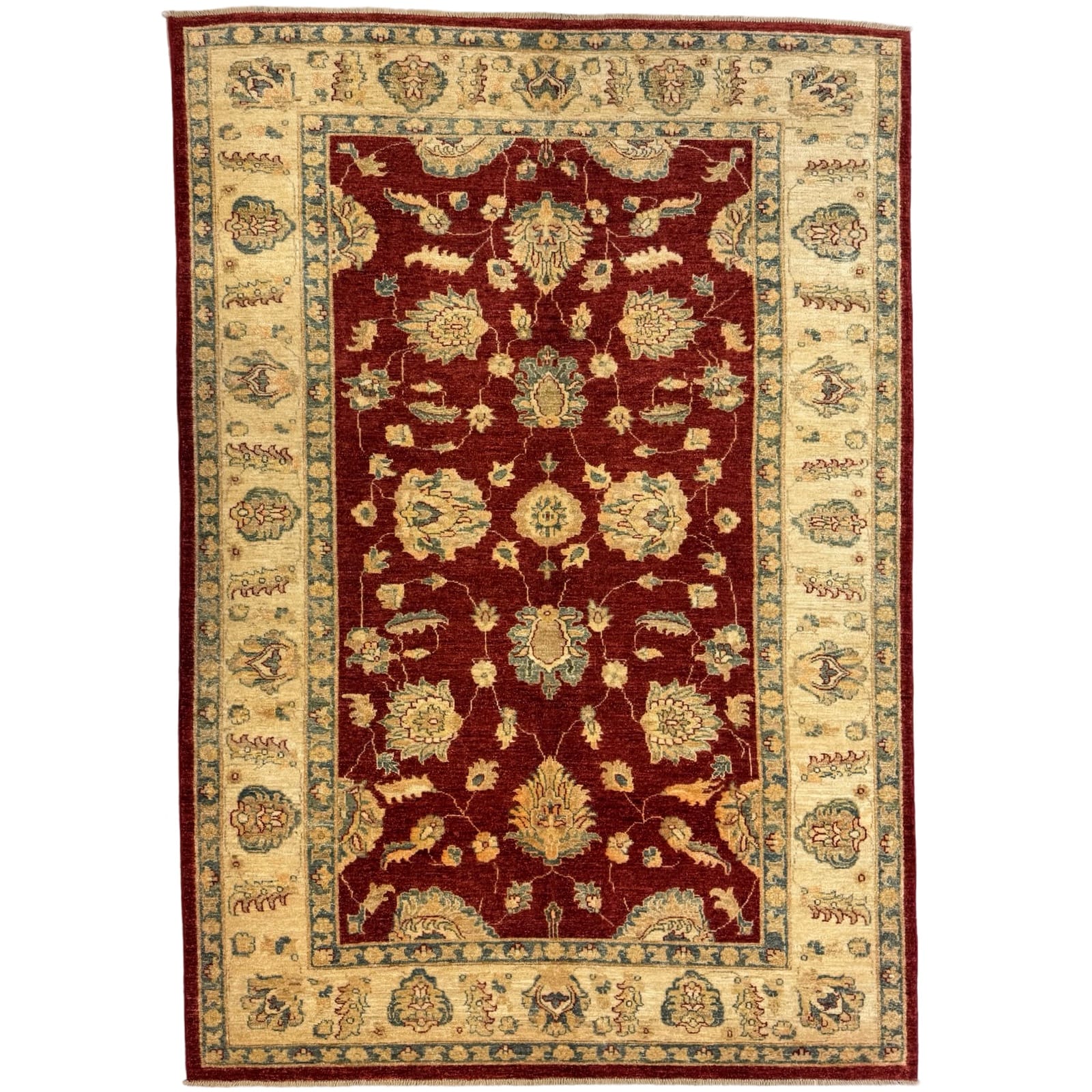 pixelcut_2-1 267 x 186cm Hand Knotted Chobi Ziegler Wool Rug - Image 1