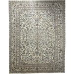 344 x 257cm Hand Knotted Persian Cream Kashan Wool Rug