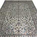 389 x 277cm Hand Knotted Floral Persian Kashan Cream Wool Rug - Image 2