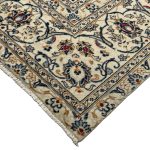 389 x 277cm Hand Knotted Floral Persian Kashan Cream Wool Rug - Image 8