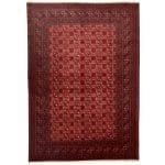 Hand-Knotted Red Afghan Wool Akche Rug