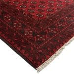 287cm x 198cm Hand-Knotted Red Afghan Wool Akche Rug - Image 4