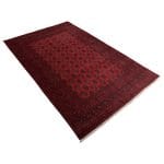 288 x 190cm Hand-Knotted Red Afghan Wool Akche Rug - Image 3