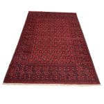 280cm x 192cm Hand-Knotted Red Afghan Wool Akche Rug - Image 2